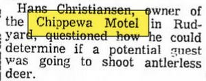 Chippewa Motel - Nov 1973 Article (newer photo)